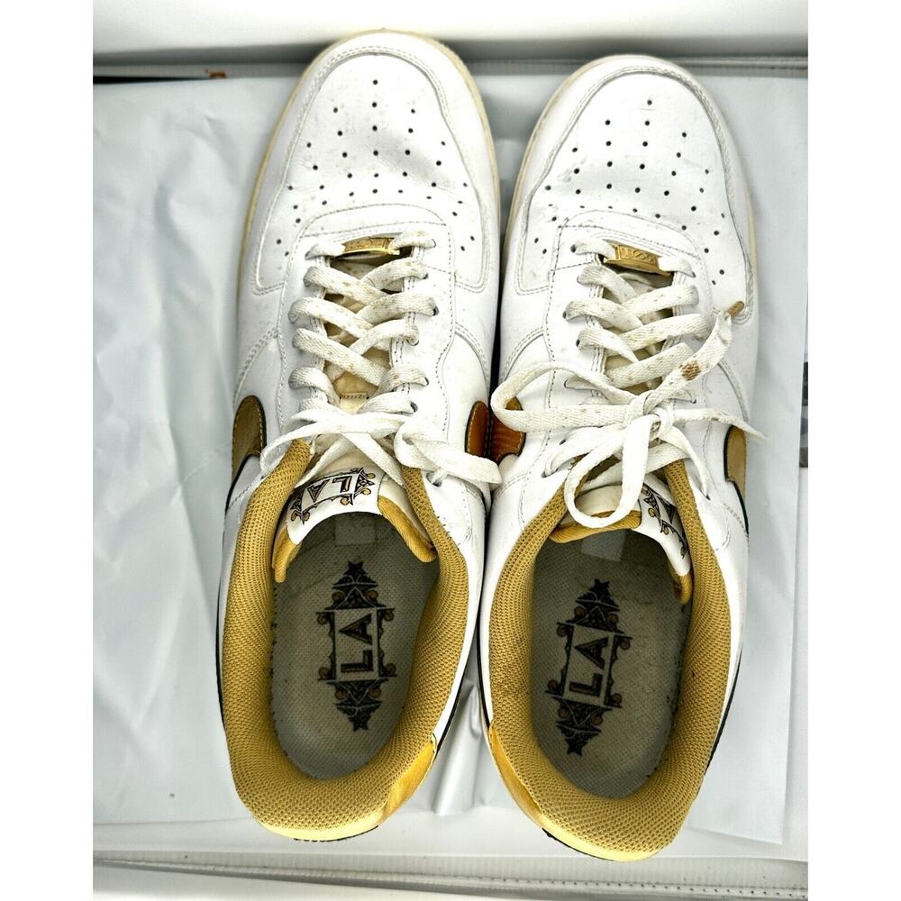 Nike Air Force 1 Low 2011 White Metallic Gold AF1 Sneakers 315122-145 Leather 14